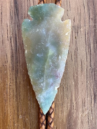 Flint Dovetail Arrowhead Bolo Tie W/tan Leather Cord & Black Tips - Etsy