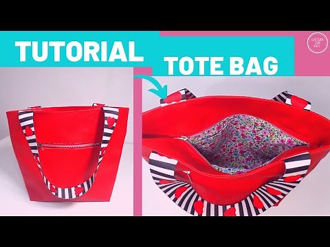 DIY - HOW TO MAKE A TOTE BAG / HOW TO MAKE A BAG WITH A ZIPPER