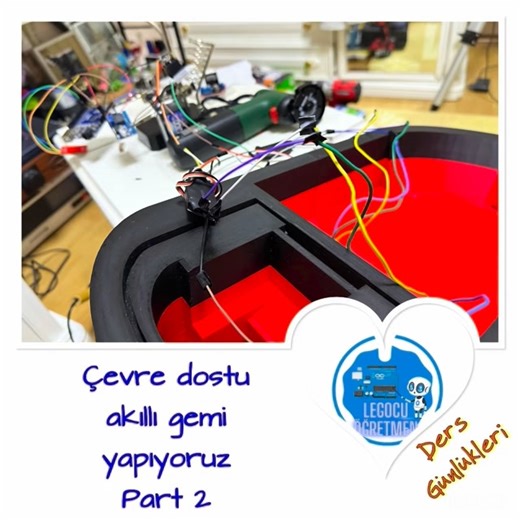 Legocu Öğretmen on Instagram: "Çevre dostu akıllı gemi yapıyoruz 🛳️ ⚙️ - Part 2 . Herkese merhabalar❤️ Teknofest 2025, Biyoteknoloji İnovasyon Yarışması’nda yarıfinalist olan gemimizi nasıl yaptığımızı açıklıyoruz. Ayrıca Teknofest 2026’da daha da güçlü bir şekilde sahalara tekrar geri dönecek.🥰🥰 2. bölümde motor, esc, arduino, gps modül bağlantılarını yaptık. Umarım beğenirsiniz. ❤️ . Videonun tam hali Youtube kanalımızda 🎦 . . . #arduino #coding #robots #python #teknofest"