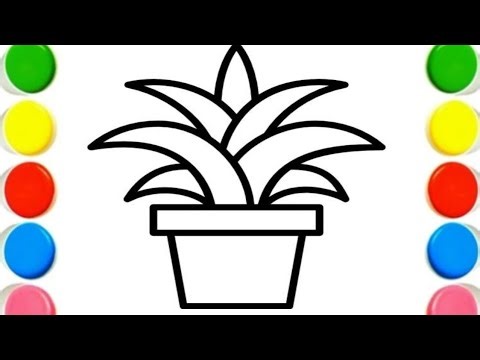 How To Draw cute plant Drawing, Painting & Coloring For Kids and Toddlers_ Child Art🐋🌈🎨#drawing