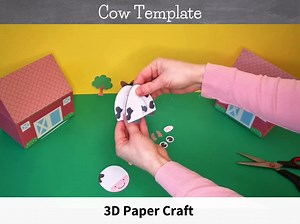 3D Cow Craft Art Project: Toy Crafting for Farm Animal Pretend Play - Etsy Canada