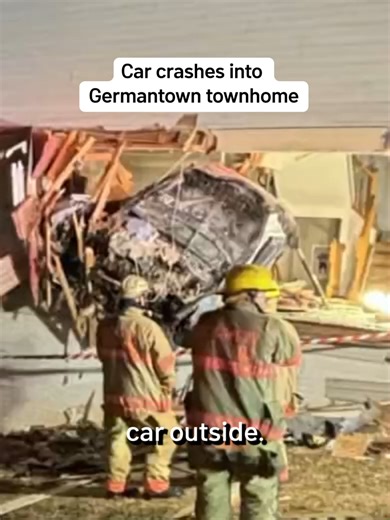 Car Crash Destroys Townhome in Germantown, Maryland