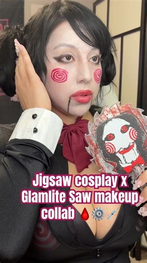 GRWM to cosplay jigsaw x Glamlite SAW makeup collab #grwm #makeup #cosplay #shorts #viral #trending