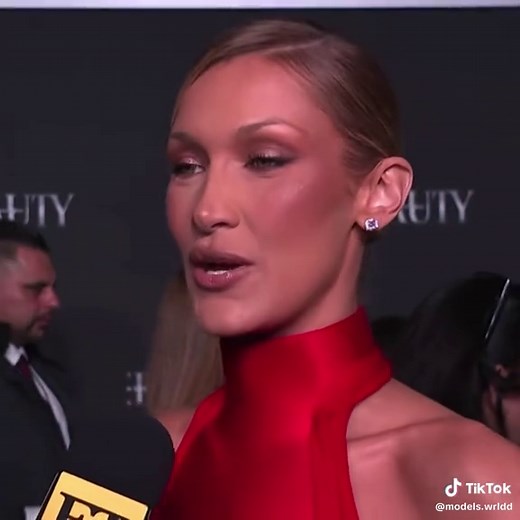 Bella Hadid Interviews at The Beauty Premiere in NYC