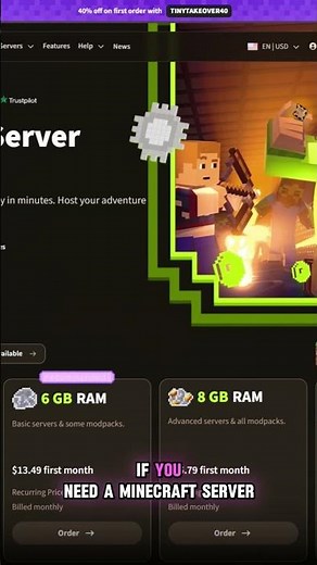 Apex Hosting 40% off - act fast TINYTAKEOVER40 #minecraft #servers #discount