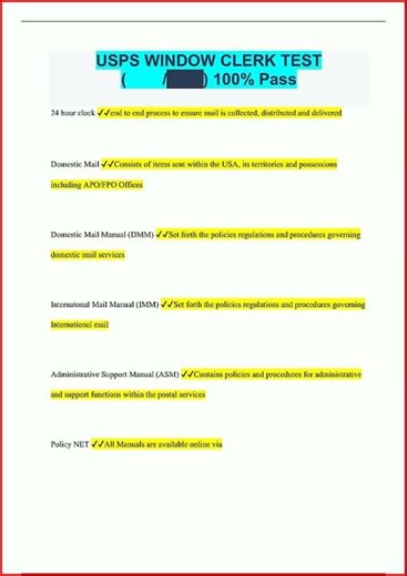 USPS WINDOW CLERK TEST 100 Pass86 new video