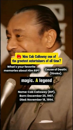 RIP Cab Calloway (1907–1994) – The Jazz Legend Behind “Minnie the Moocher” #rip