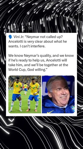 Vini Jr. on Neymar & World Cup: "Ancelotti Decides, We'll Be Together if Ready"