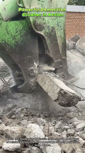 Powerful Demolition Crusher in Action
