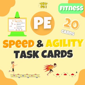 PE Speed & Agility Task Cards | 20 Differentiated Activities with Challenges