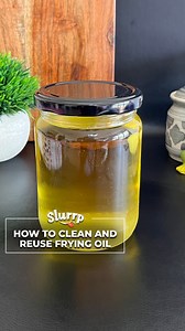 HOW TO CLEAN & REUSE FRYING OIL A #kitchenhack we all have been waiting for! Reuse oil for frying without having to worry about leftover dirt in it. With this simple #hack shared by #slurrpcommunity member HomeChef Alison now clean your oil hassle-free and use it without worry. For Cleaning Oil you need: Cornflour - 1/4th cup Water - 1 cup Follow Slurrp for exciting #recipeideas everyday! #cookwithslurrp #kitchenhacks #kitchentips #oil #fryingoil #easytips #cookingtips #cookingoil | Slurrp