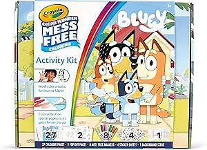 Crayola Color Wonder Bluey Activity Kit, Mess Free Coloring for Toddlers, Holiday & Christmas Gifts for Kids, Art Set for Kids, Plane Essential, Bluey Toys, 3+