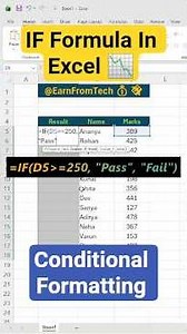 Excel IF + Conditional Formatting: Auto Color Pass/Fail Table! #excel #excelfunction #viral
