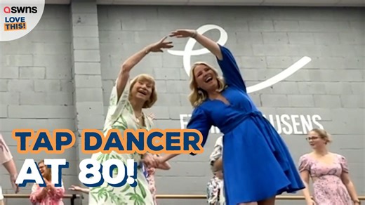 80-year-old tap dancer reunites with her former students for her birthday 👯‍♀️🎉