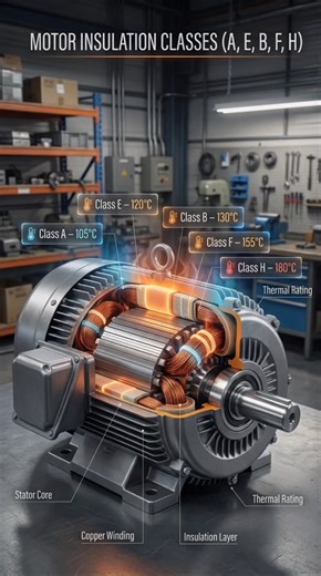Motor insulation class (A B E F H) #viral #electricalengg #motor #electrical #t #electricalwork #3d