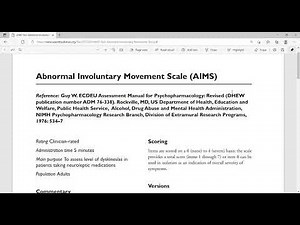 how to score Abnormal Involuntary Movement Scale