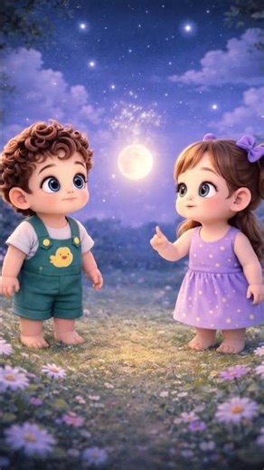 Moon Magic Glow 🌙✨ | Nikku & Pihu Cute Baby Cartoon Short