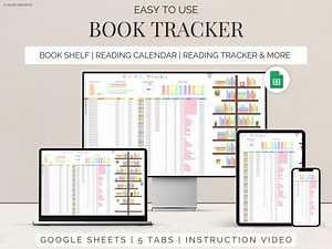 Digital Book Tracker: Reading Journal & Library (google Sheets Template) - Etsy
