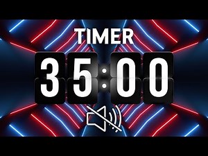 35 Minutes Silent Digital Timer Countdown - No Sound, No Music