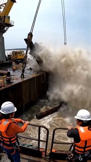 Dangerous Bridge Pier Installation | Fast River Operation