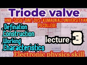 Triode valve|| Bsc1yer1 sem || Electronic physics skill | lecture 3|| Hnb SDSU DAV DVS Hin& english