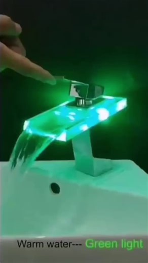 LED Color-changing Faucets Bathroom Vanity Faucets Color Deck Mounted Sinks Stainless Steel Waterfall Faucets