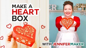 Let's celebrate Valentine's Day a little early by making some pretty paper heart boxes! This video shows you exactly how to prepare and assemble my heart box. Plus I show THREE MORE heart boxes in different styles by my fellow craft bloggers and friends Tracy, Lucy, and Jennifer. It's a heart box party!! Come on in and have some fun! | JenniferMaker.com