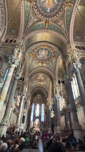 #Lyon #France🇫🇷🇫🇷🇫🇷🇫🇷 #The basilica Notre-Dame of Fourvière is 86 meters long and 35 meters wide. It offers a unique architecture with a byzantine, gothic .