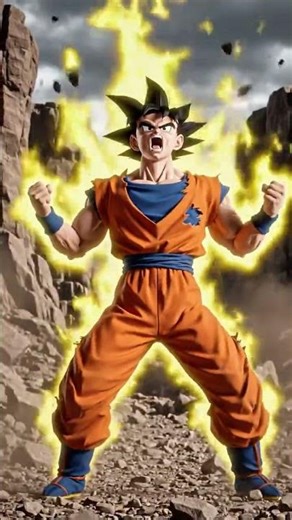Goku turning into super sayan mode