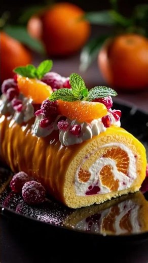 Perfect Citrus Swiss Roll with Fresh Berries 🍊✨