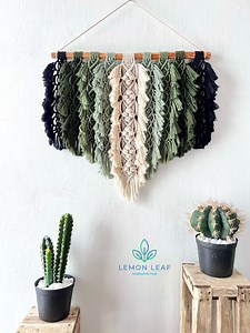 Rustic Macrame Feather Wall Hanging: Boho Home Decor (24x26 Inches) - Etsy