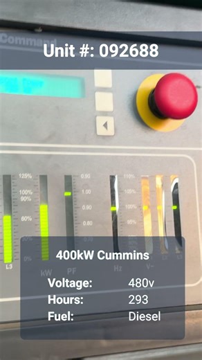 400kW Cummins Diesel Generator LOAD BANK TEST | 3-Phase, 480V Unit 092688