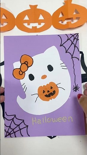 Fantasma de Hello Kitty de Papel de Colores | Manualidades Fáciles para Niños #Burrikiki