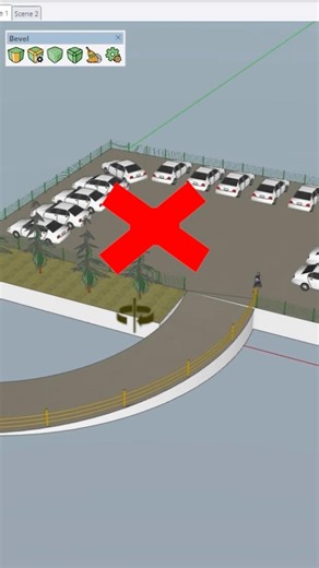 SketchUp tutorial 👌 Curved forms bring life to a simple parking design #nicetower #sketchuptutorial