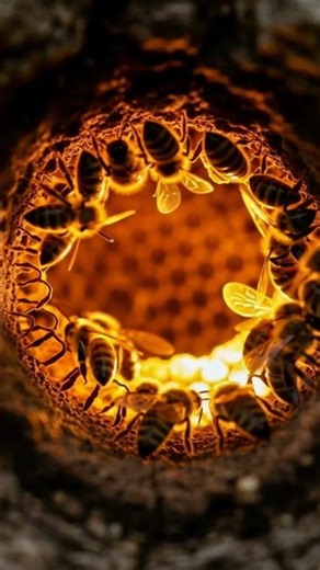 Wild Bees at Tree Hive | Macro Cinematic Vertical 4K🐝