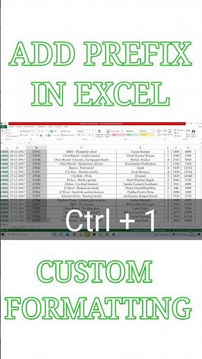 Add prefix in excel using custom formatting| Cell Formatting