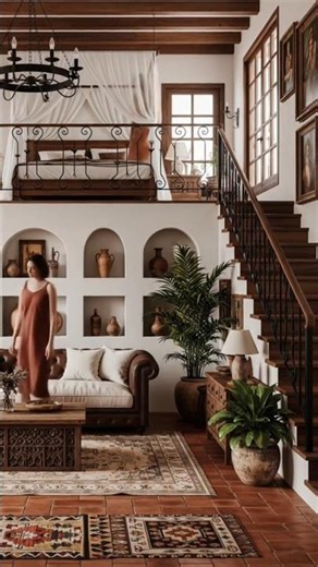 SPANISH COLONIAL Living Room That Feels Like a TIMELESS MASTERPIECE🏡 - Interior Design #shortsfeed
