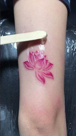 Colored Lotus Flower Tattoo