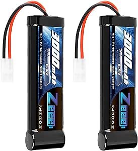 Zeee 8.4V 3000mAh NiMH Battery High Power RC Battery with Tamiya Plug for RC Car LOSI Associated HPI Tamiya Kyosho(2 Pack)