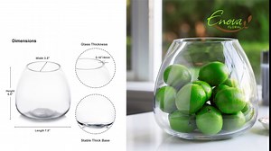 Enova Floral Unique Hurricane Glass Vase for Flowers, 4.5" W 8" H Clear Glass Hurricane Candle Holder Cylinder Floral Vase for Home Decor, Wedding Centerpiece Event (Set 1)