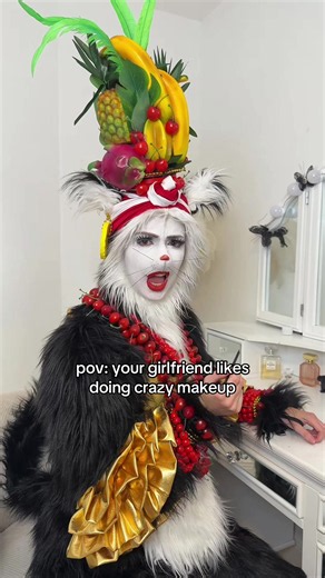 Cat In The Hat makeup POV: girlfriend doing crazy makeup