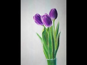 Pintando "Tulipanes" al pastel seco o tiza Proceso creativo