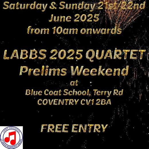 There are 22 sleeps till LABBS 2025 Quartet Prelims weekend in Coventry. An audience is more than welcome to cheer everyone on but remember to bring a packed lunch, snacks and plenty of drinks in case it’s a hot one! See you there! Countdown incoming……. 🔜 | LABBS - the Ladies Association of British Barbershop Singers