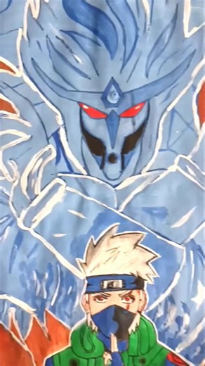 Kakashi drawing summoning susanoo with paining colours#narutoshippuden#viral