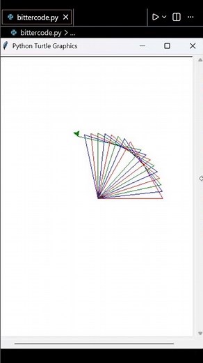 Python Drawing Crazy Triangle Pattern 🔥 #coding #shorts #bittercode #python #coding