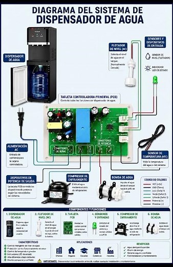 Water Dispenser Wiring Diagram | PCB, Water Pump, Compressor & Float Sensor Explained