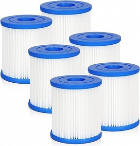 6 Pack Type I Pool Filter Cartridge, Hot Tub Spa Filters Replacement for Bestway Summer Waves Above Ground Pool Pump