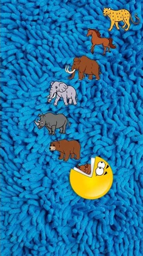 Pacman Eats Every Animal, Bear, Elephant, Rhinoceros, Horse, Lion, Tiger, Buffaloand, Even Dinosaurs