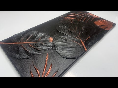 Step by step tutorial- Textured Giant Leaf Painting