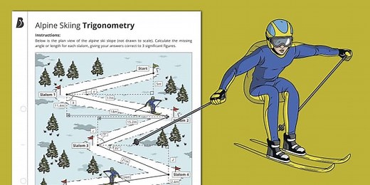 Maths Winter Games: Alpine Skiing Trigonometry Worksheet
